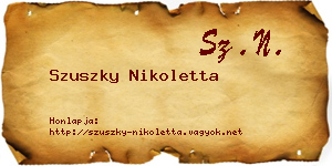 Szuszky Nikoletta névjegykártya