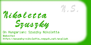 nikoletta szuszky business card